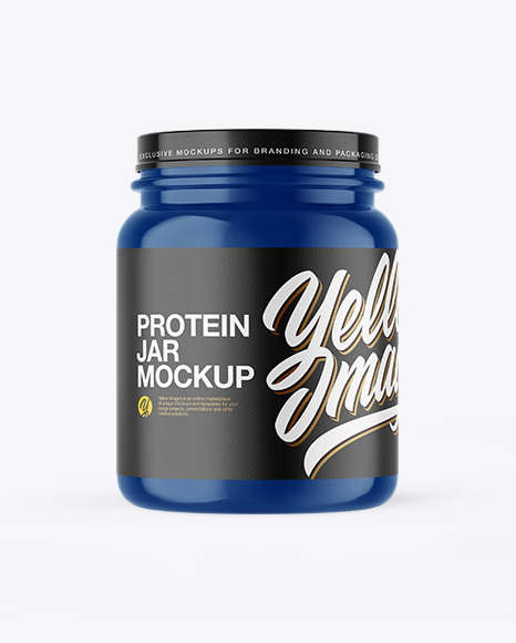 Glossy Plastic Protein Jar Mockup