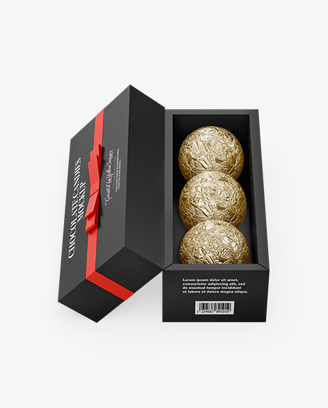 Box with Chocolates in Foil Mockup