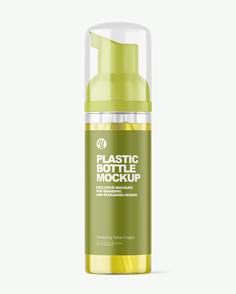 Color Liquid Cosmetic Bottle with Pump Mockup