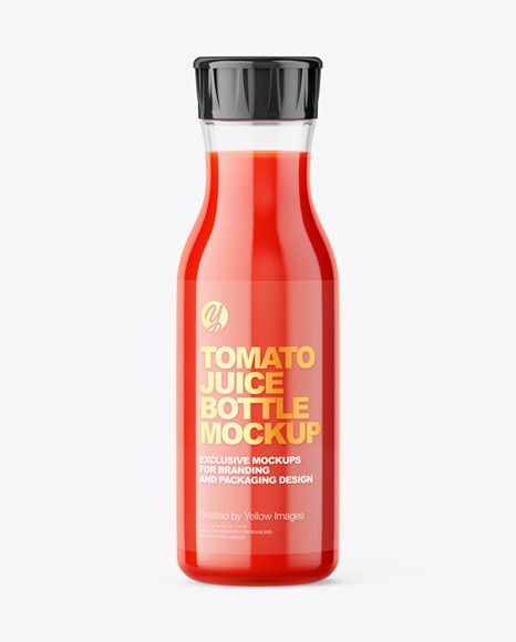 Tomato Juice Glass Bottle Mockup
