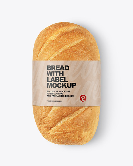 Loaf Of White Bread with Label Mockup