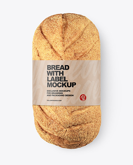 Loaf Of Wheat Bread with Label Mockup