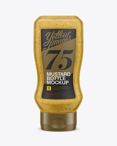 Plastic Tottle Bottle W/ Mustard Mockup