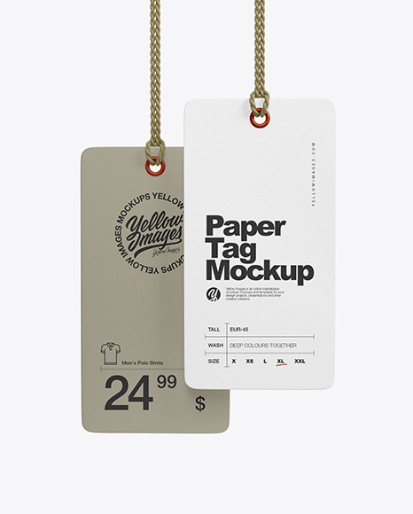 Two Paper Tag Labels Mockup