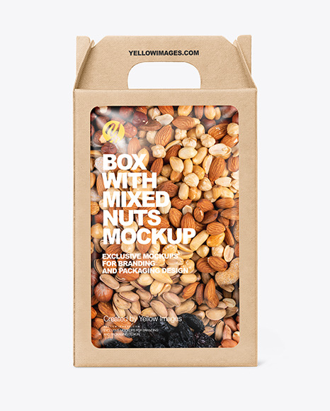 Kraft Box w/ Mixed Nuts Mockup