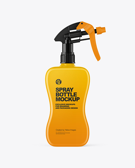 Glossy Spray Bottle Mockup