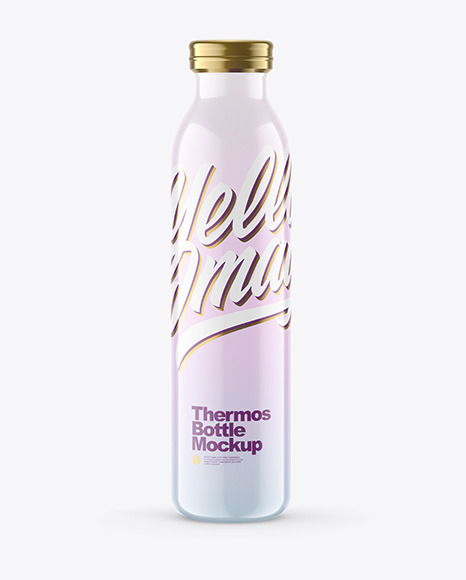 Glossy Thermo Bottle Mockup