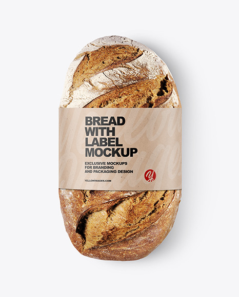 Loaf Of Rye Bread with Label Mockup