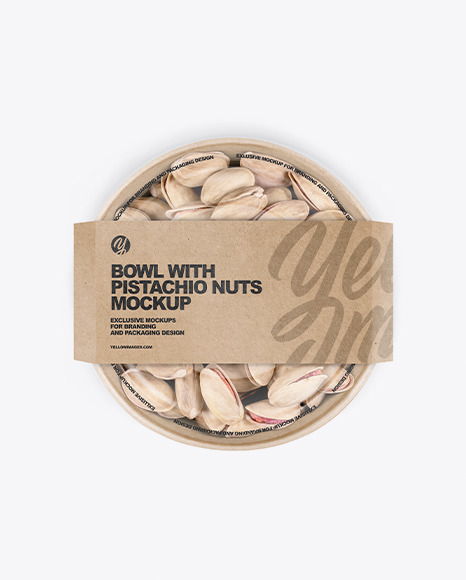 Paper Bowl With Pistachio Nuts Mockup