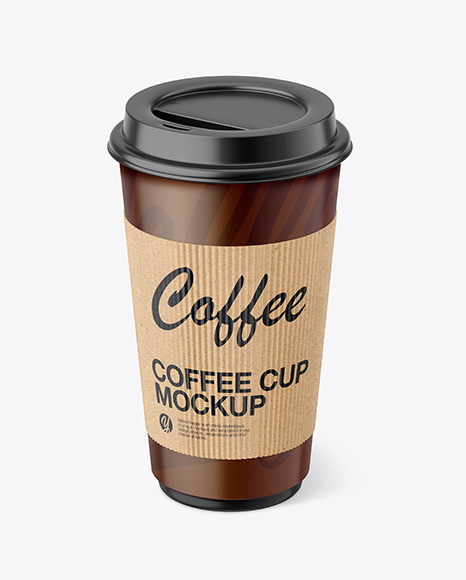 Paper Coffee Cup with Kraft Holder Mockup