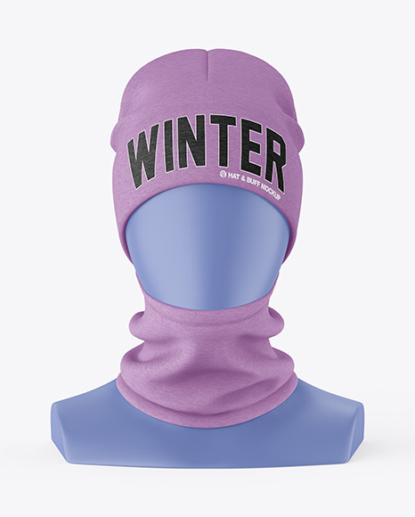 Melange Winter Hat & Buff Mockup