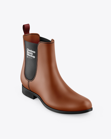 Matte Leather Chelsea Boot Mockup