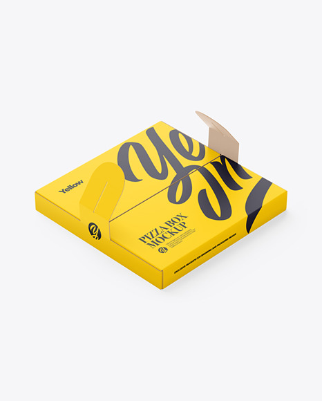 Matte Paper Pizza Box With Handles Mockup