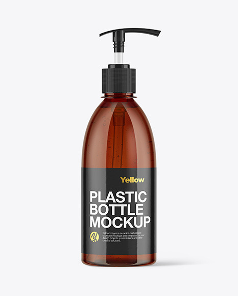 Amber Liquid Soap Bottle Mockup
