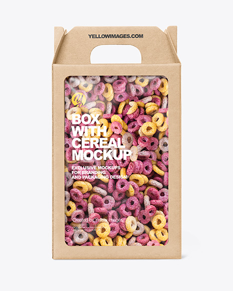 Kraft Box w/ Loop Cereal Mockup