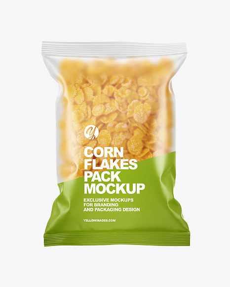 Matte Corn Flakes Pack Mockup