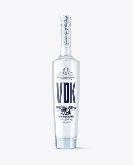Light Blue Glass Vodka Bottle Mockup