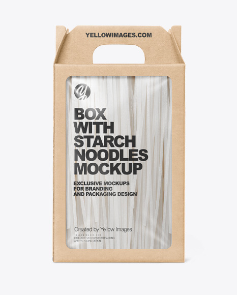 Kraft Box With Starch Noodles Mockup