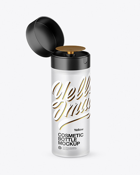 Frosted Cosmetic Bottle with Pump Mockup