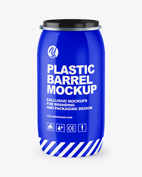 Glossy Plastic Barrel Mockup