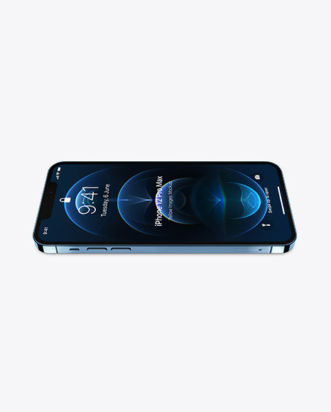 Apple iPhone 12 Pro Max Pacific Blue Mockup