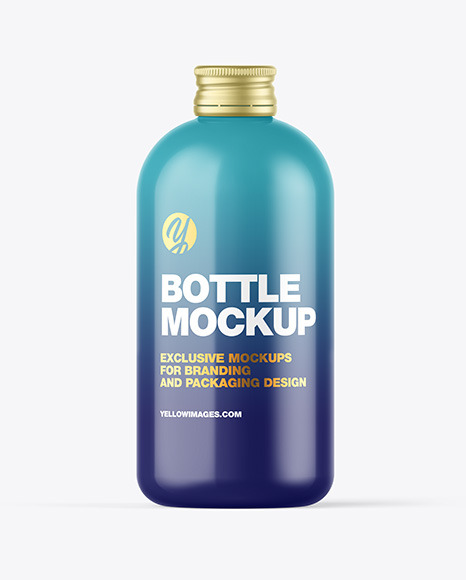Glossy Bottle w/ Metallic Cap Mockup