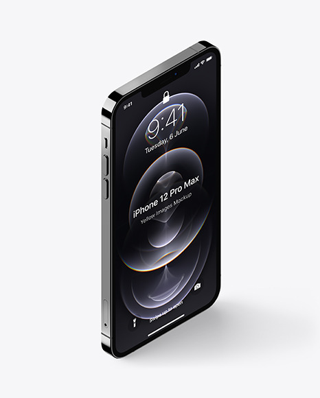 Isometric Apple iPhone 12 Pro Max Graphite Mockup