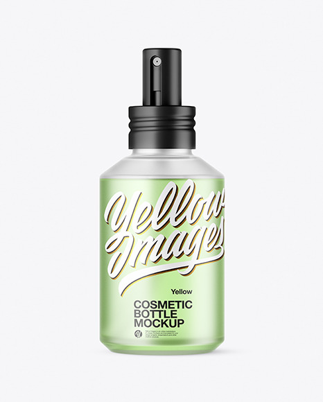 Frosted Glass Cosmetic Spray Bottle Mockup