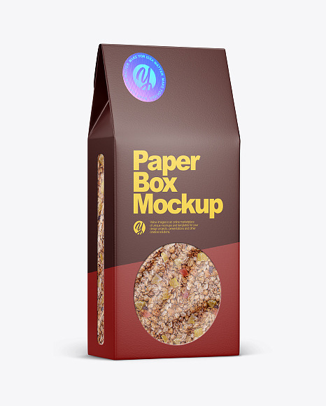 Paper Box With Muesli Mockup