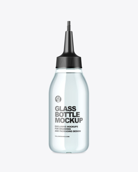 Blue Glass Cosmetic Bottle Mockup