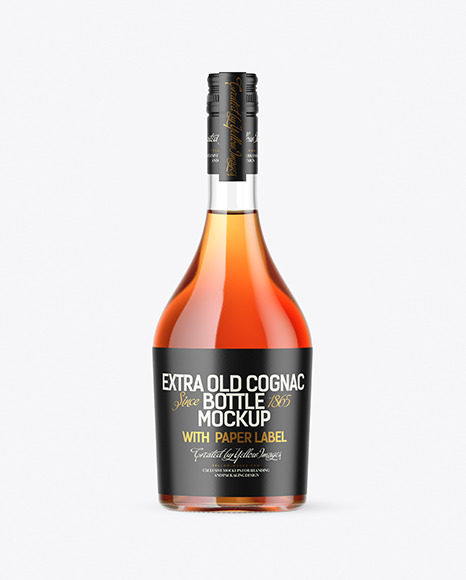 Clear Glass Cognac Bottle Mockup