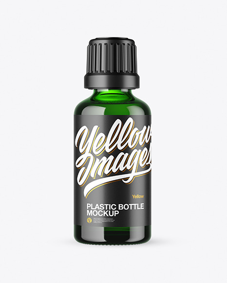 50ml Green Glass Bottle Mockup