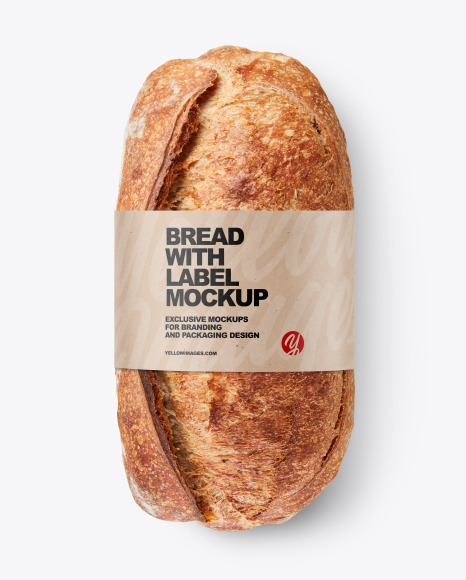 Ciabatta Bread with Label Mockup