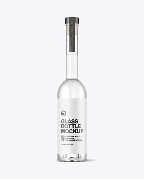 Сlear Glass Vodka Bottle Mockup