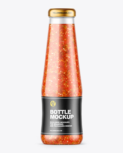Hot Tomato Sauce Bottle Mockup