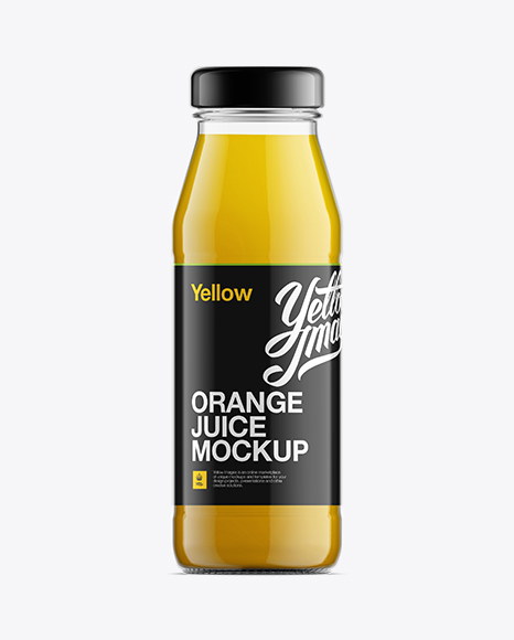 Glass Bottle W/ Orange Juice Mock-up