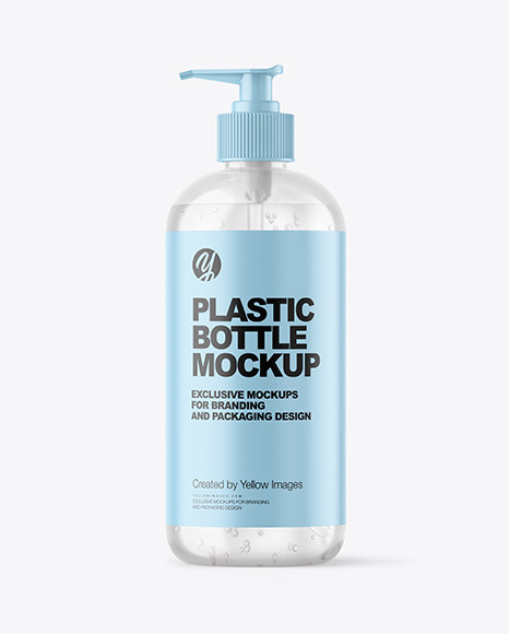 Clear Cosmetic Bottle with Pump Mockup