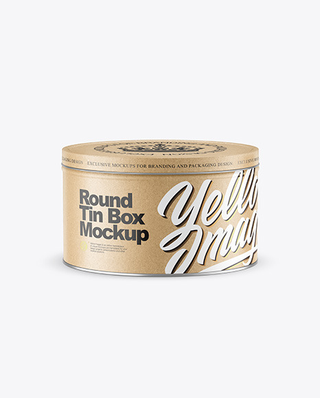 Kraft Round Tin Box Mockup