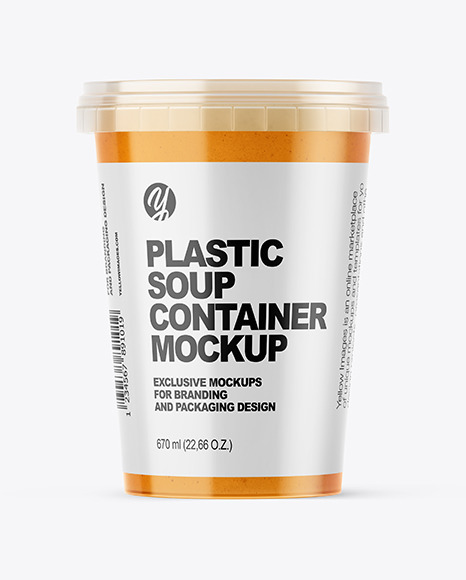 Plastic Soup Container Mockup