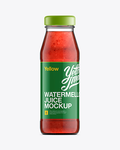 Glass Bottle W/ Fruit Juice Mockup