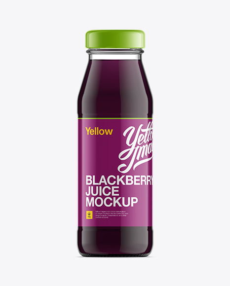 Glass Bottle W/ Blackberry Juice Mockup