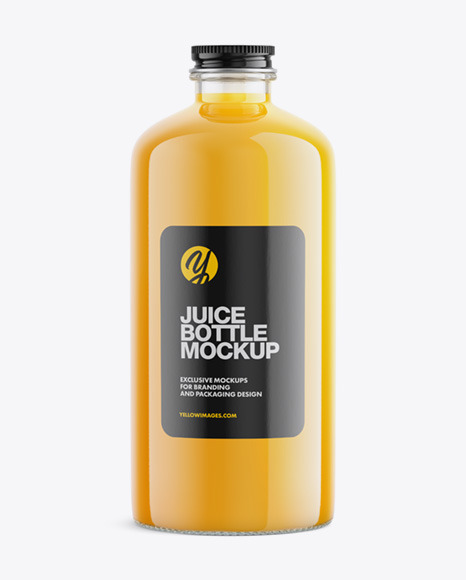 Juice Bottle Mockup - Half Side View