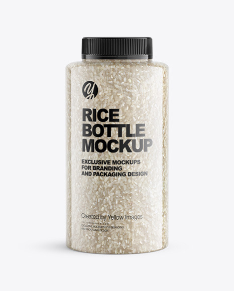 Bottle with Rice Mockup