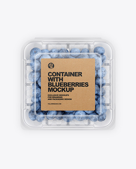 Container With Blueberries Mockup