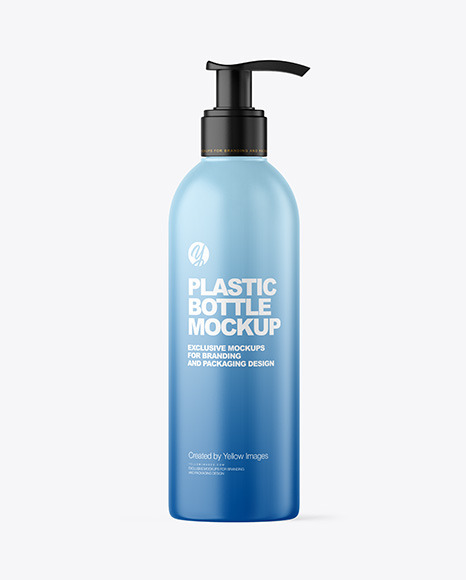Matte Cosmetic Bottle with Pump Mockup