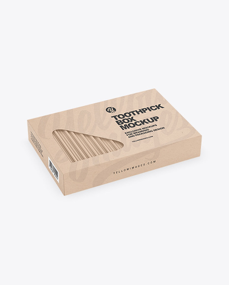 Toothpicks Kraft Paper Box Mockup