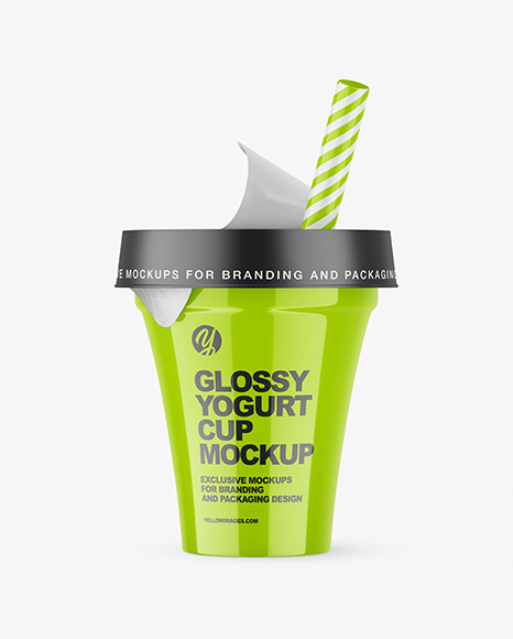 Glossy Yogurt Cup Mockup