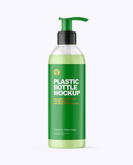 Frosted Liquid Soap Bottle with Pump Mockup