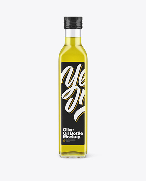 Clear Glass Olive Oil Bottle Mockup