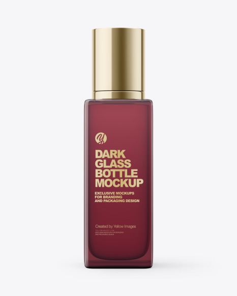 Dark Glass Cosmetic Bottle Mockup